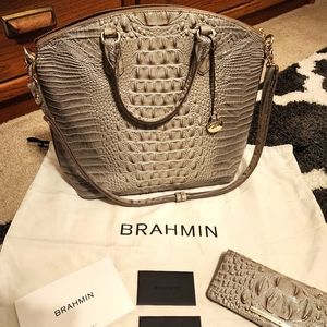 Brahmin Large Duxbury Satchel- Harbor Melbourne and matching wallet!